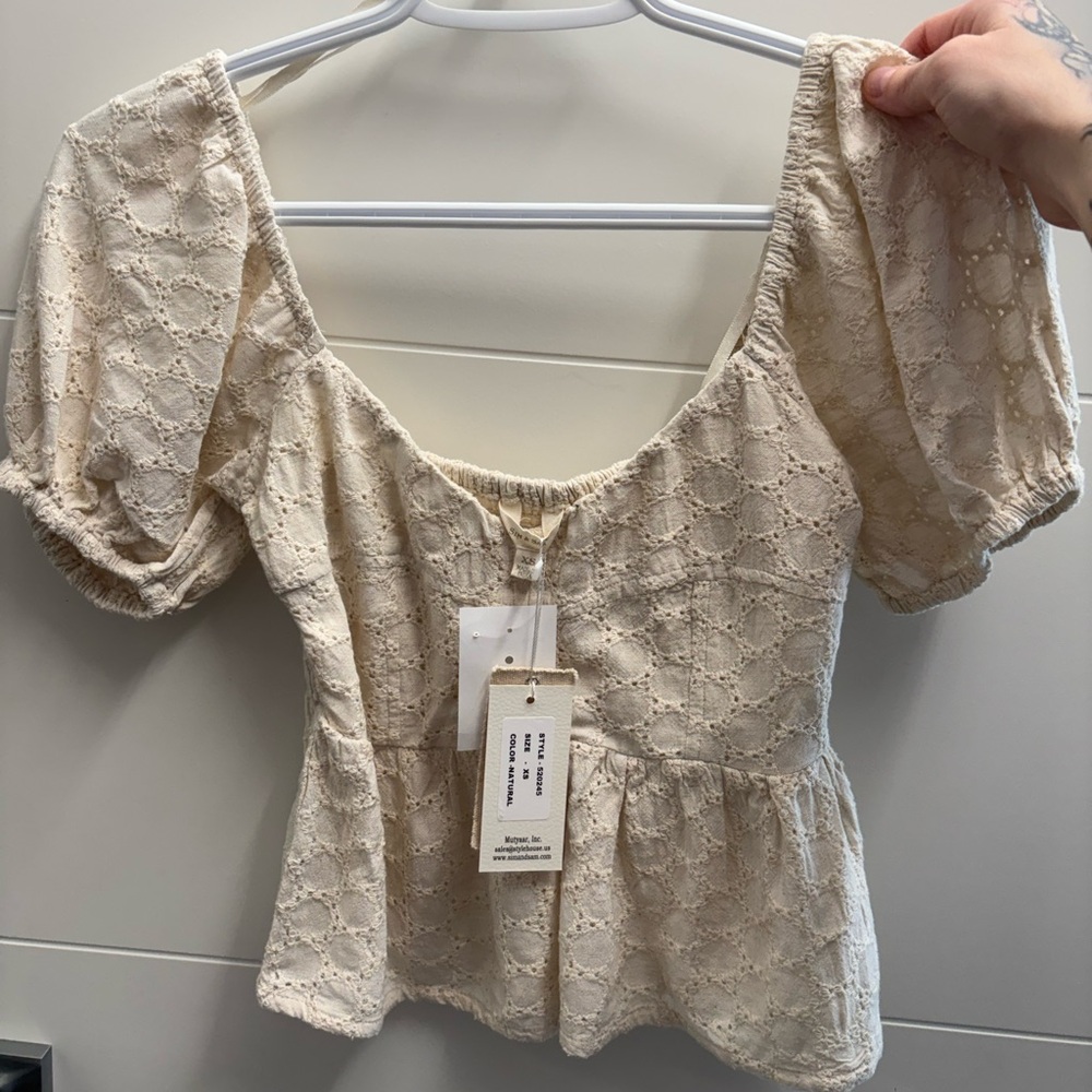 Sim & Sam Beige Lace Blouse